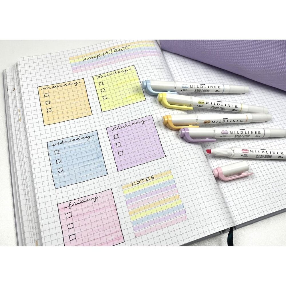 Mildliner Dual-Tip Highlighter Set, Broad and Fine Point Tips, No Bleed, Ideal f - Picture 9 of 9